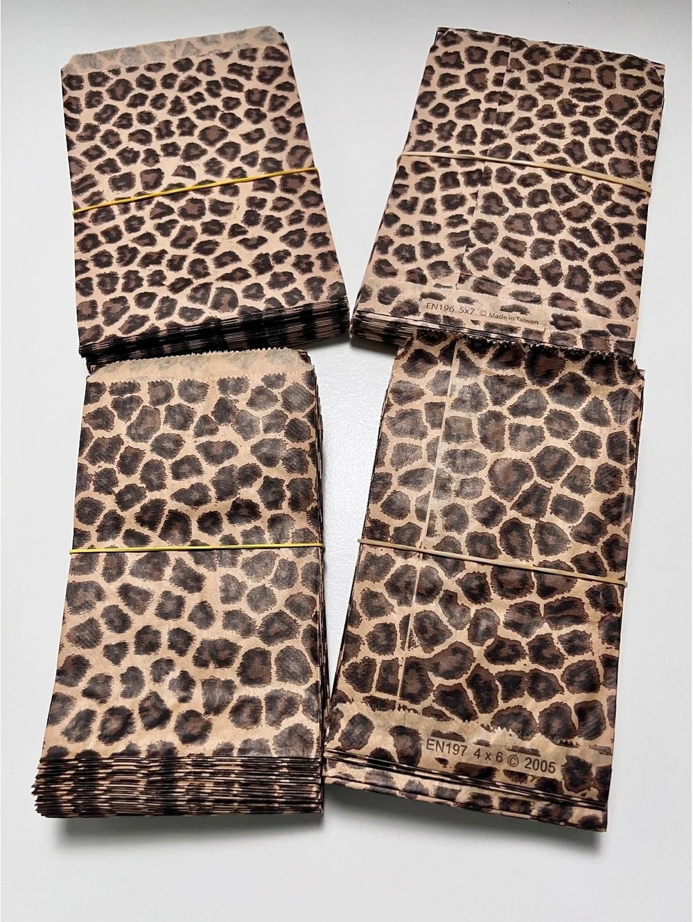 Qty 500~2 sizes~Leopard Animal Print Party Jewelry Favor Treat Paper Gift Bags